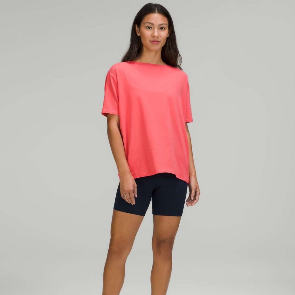 Lululemon Back in Action Short Sleeve Shirt in Pale Raspberry